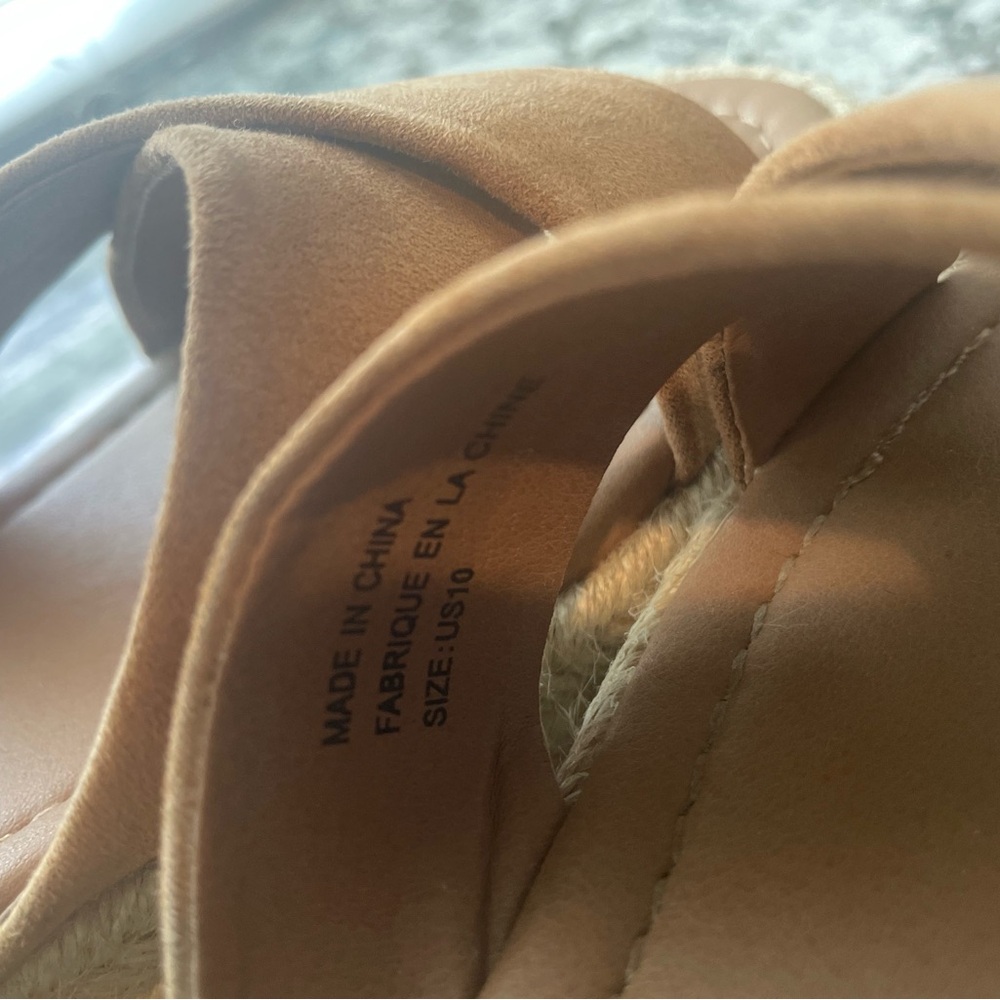 Urban outfitters Women's Tan Suede Espadrille Platform Sandals - Picture 3 of 9